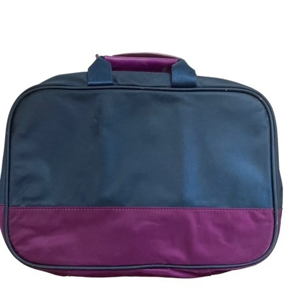 Tumi blue and purple nylon hanging toiletries cosmetic bag unisex